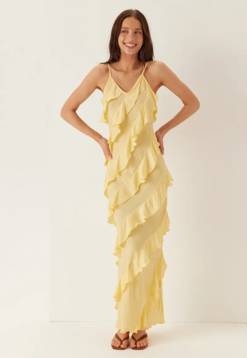 Vmicelyn Sl Ruffle Maxi Dress