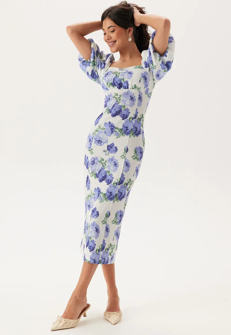Volume Sleeve Midi Dress