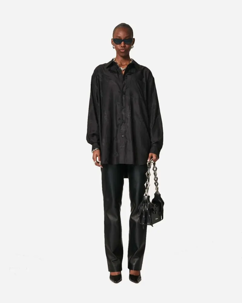 W Boyfriend Shirt Long Sleeve - Black
