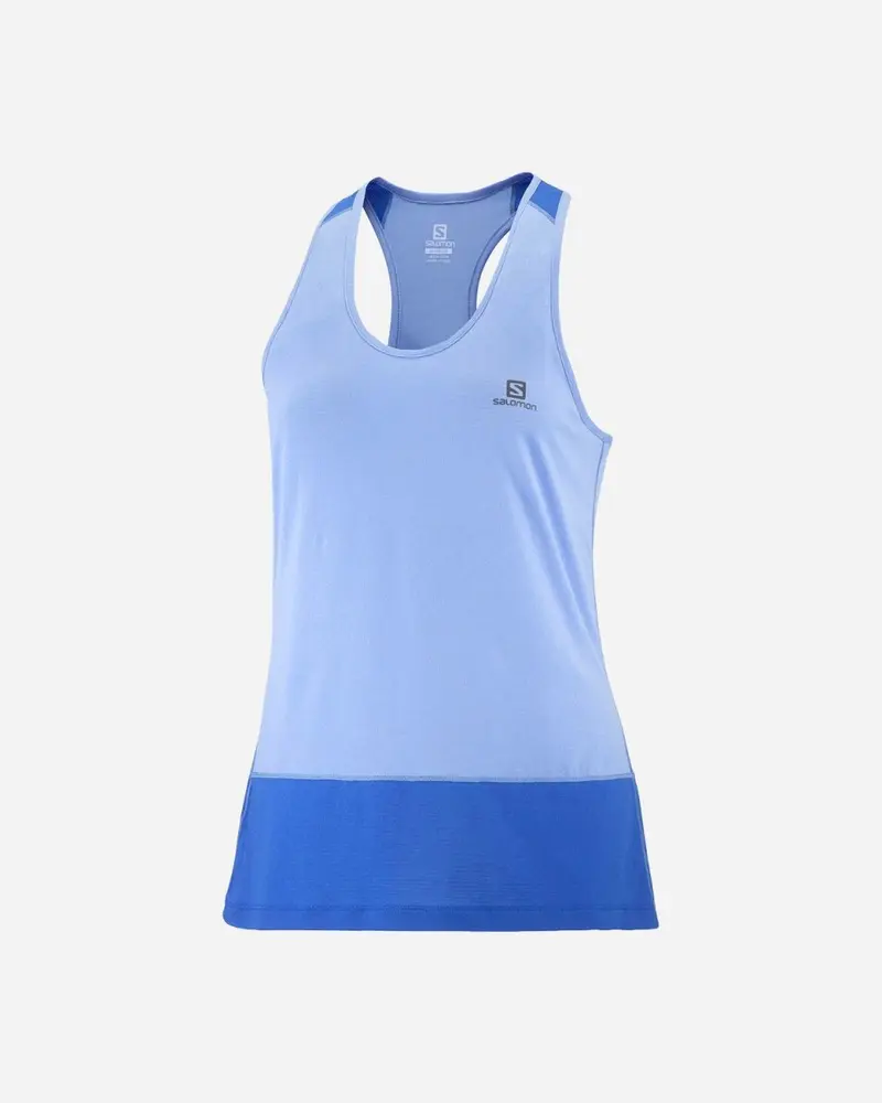 W Cross Run Tank Top - Provence/Heather/Blue