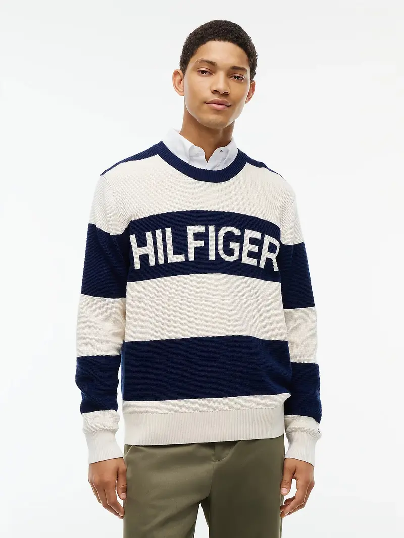 Waffle Cotton Graphic Crew Neck
