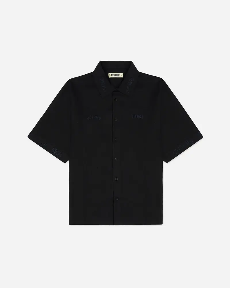 Wang Embroid Shirt - Black