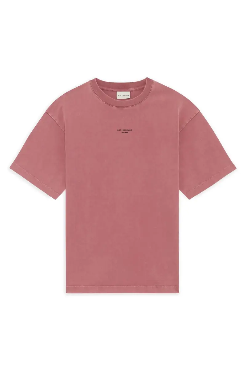 Washed Classic Slogan T-Shirt Dark Pink