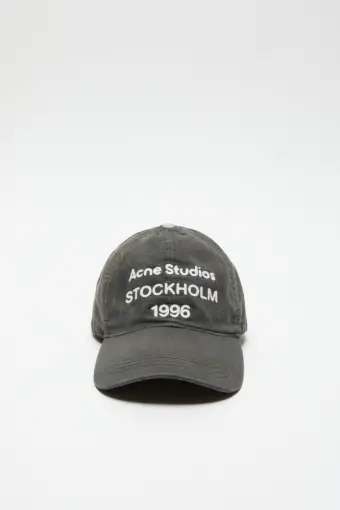 Washed Logo Baseball Cap Faded Black