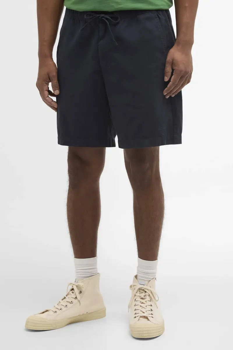 Washed Oxford Relaxed Shorts Navy