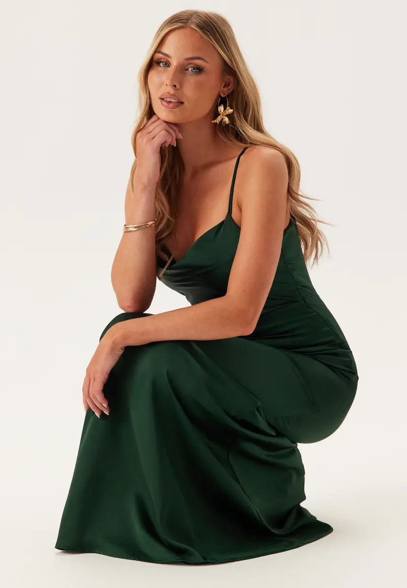 Waterfall Mermaid Satin Gown