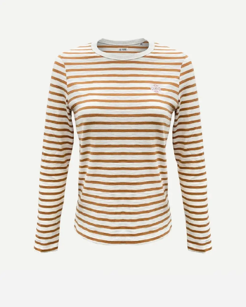 WCB EMB LS STRIPE - White/Curry