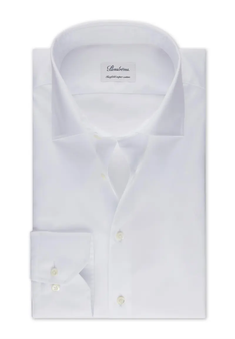 White Twill Shirt Slimline Hvit