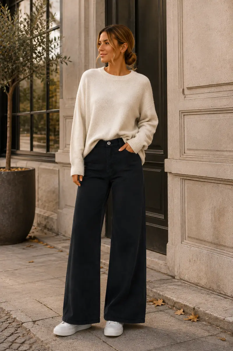 Wide fashion jeans Black