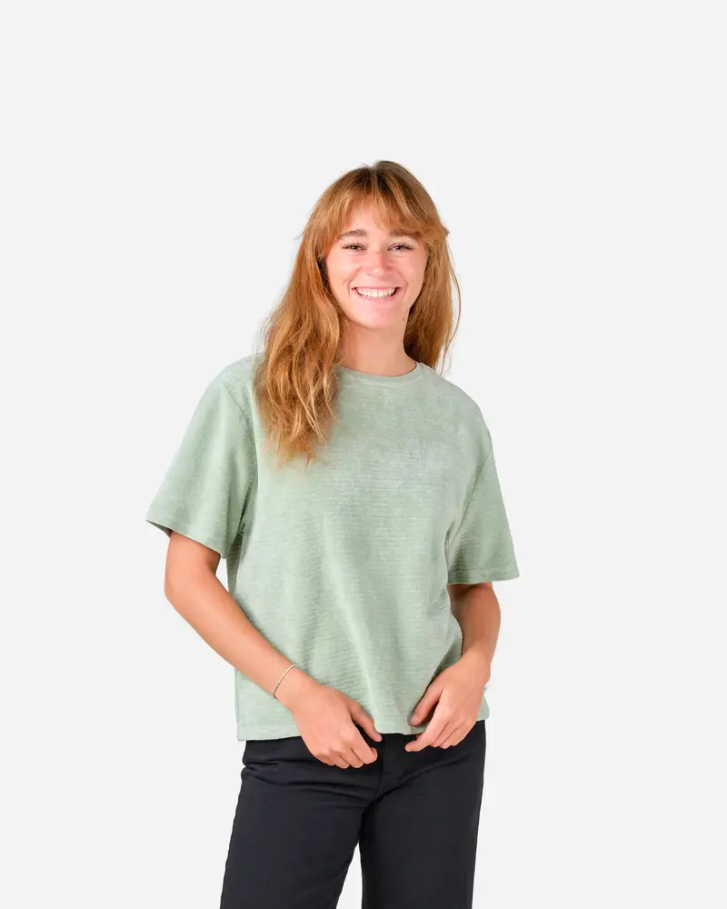 Womens Boxy Cord Tee - Sage
