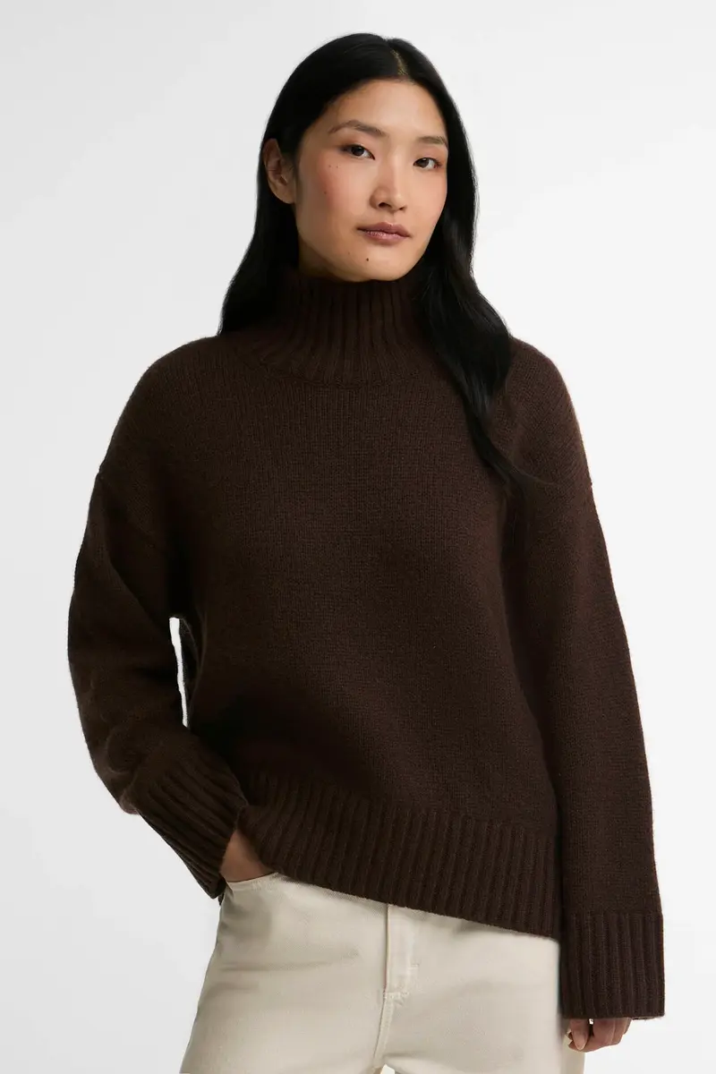 Woodhouse Cashmere-Blend Funnel Neck Jumper Rustic
