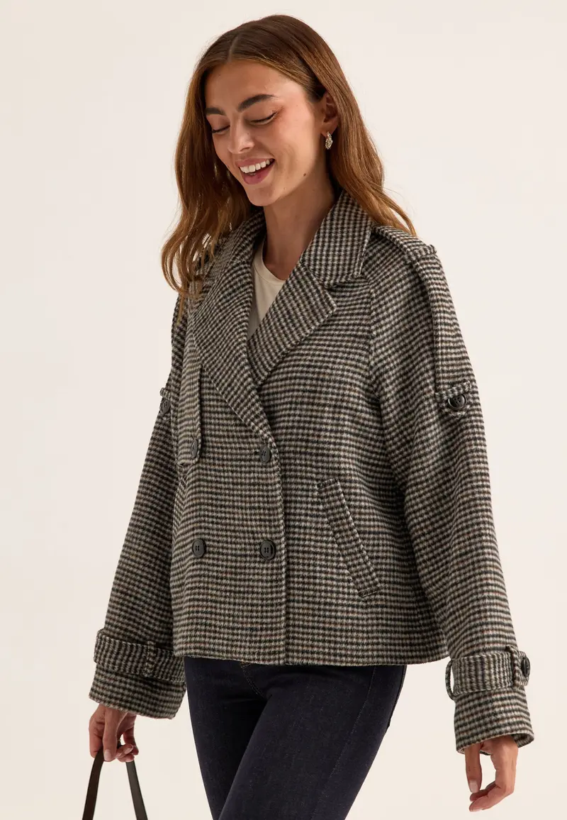 Wool Blend Short Coat