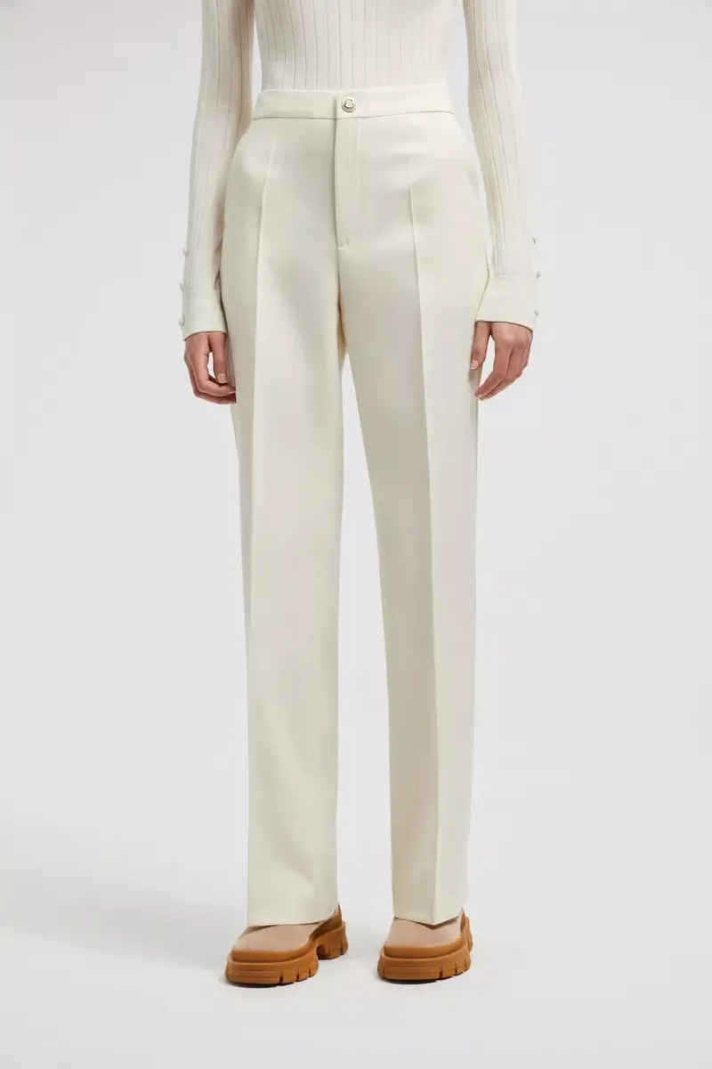 Wool Gabardine Trousers Cream
