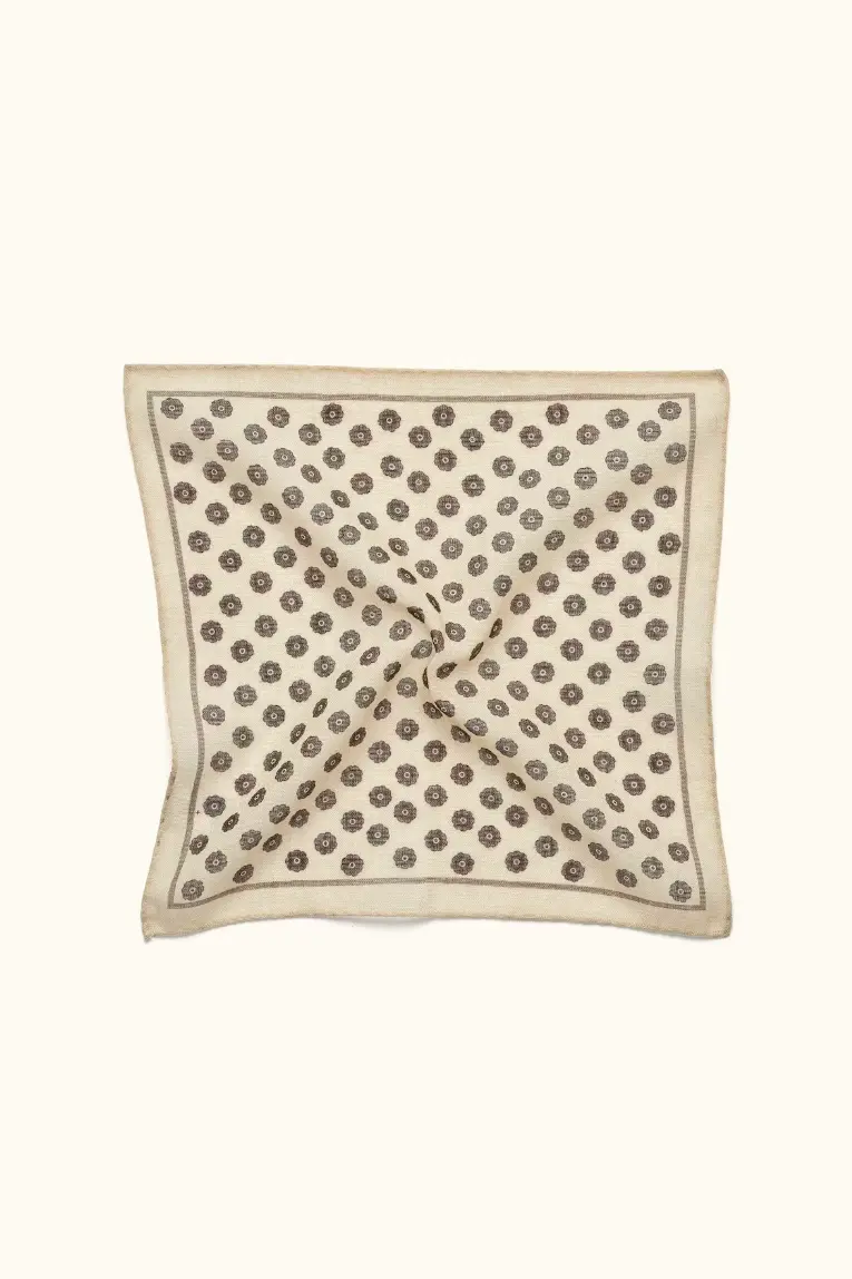 Wool Handkerchief Brindle Beige