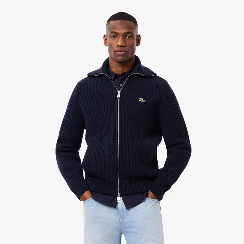 Wool High Neck Zipped Sweater