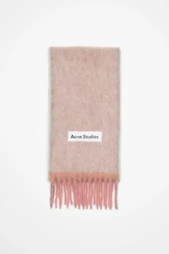 Wool Mohair Narrow Scarf Dusty Pink