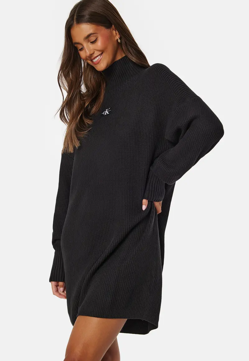 Woven Label Loose Sweater Dress