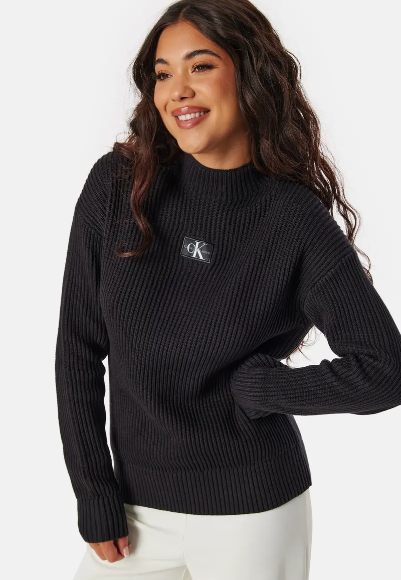 Woven Label Loose Sweater