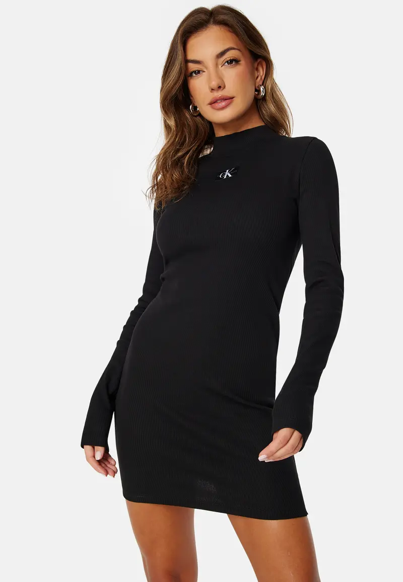 Woven Label Rib LS Dress