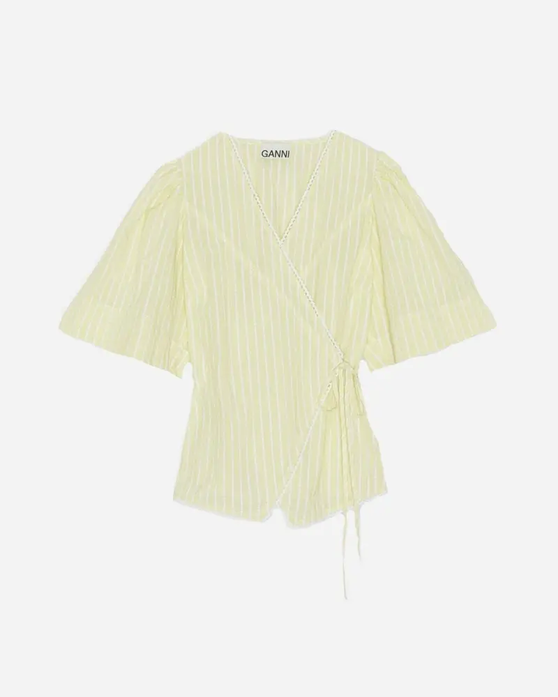 Wrap Blouse - Stripe Flan