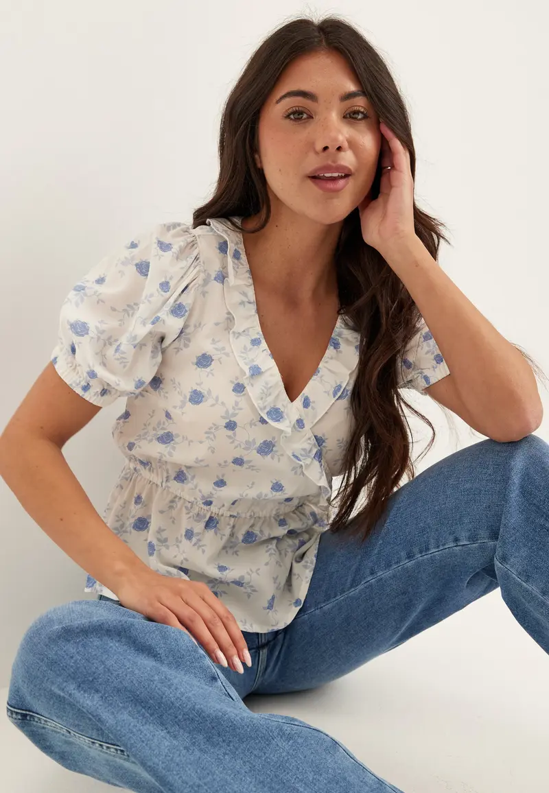 Wrap Frill Blouse