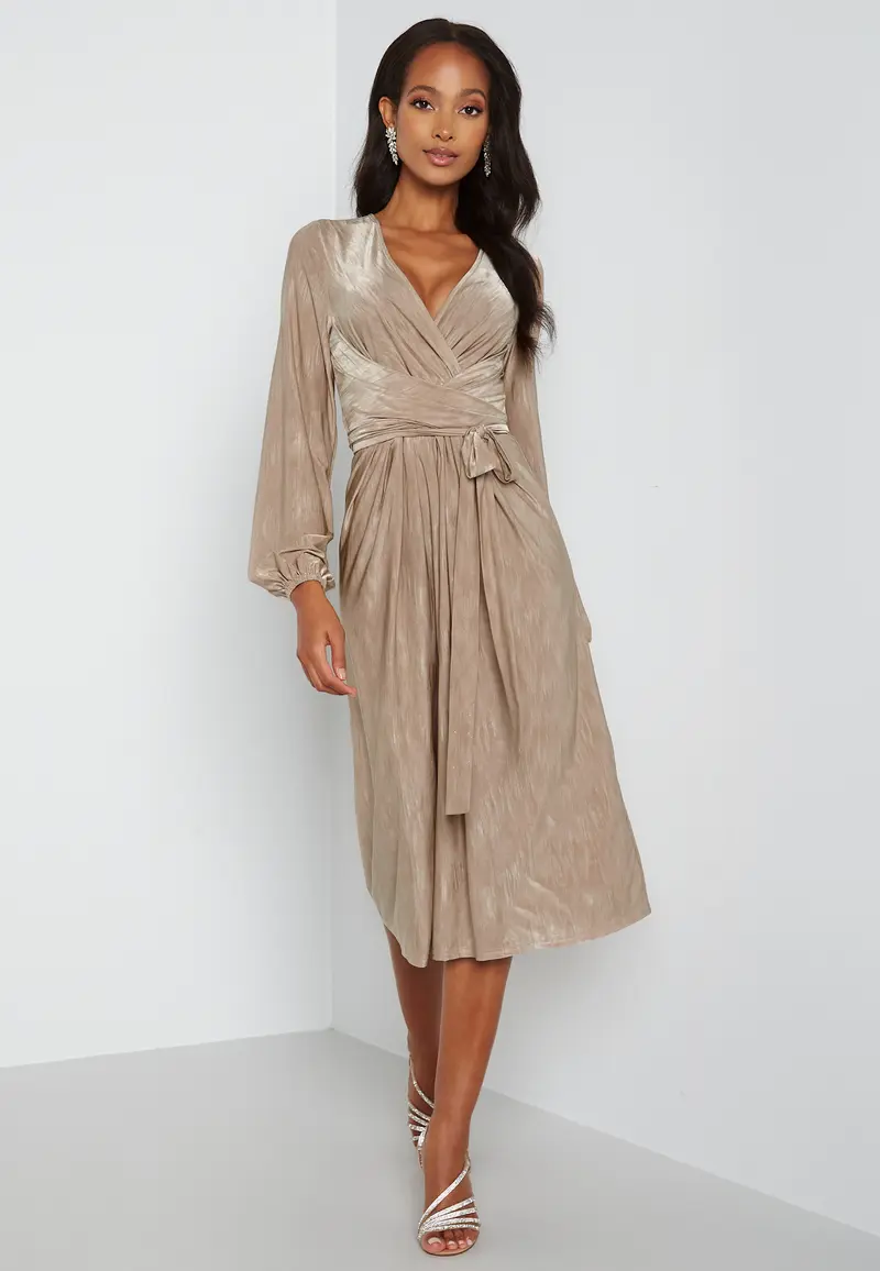 Wrap Tie Midi Dress