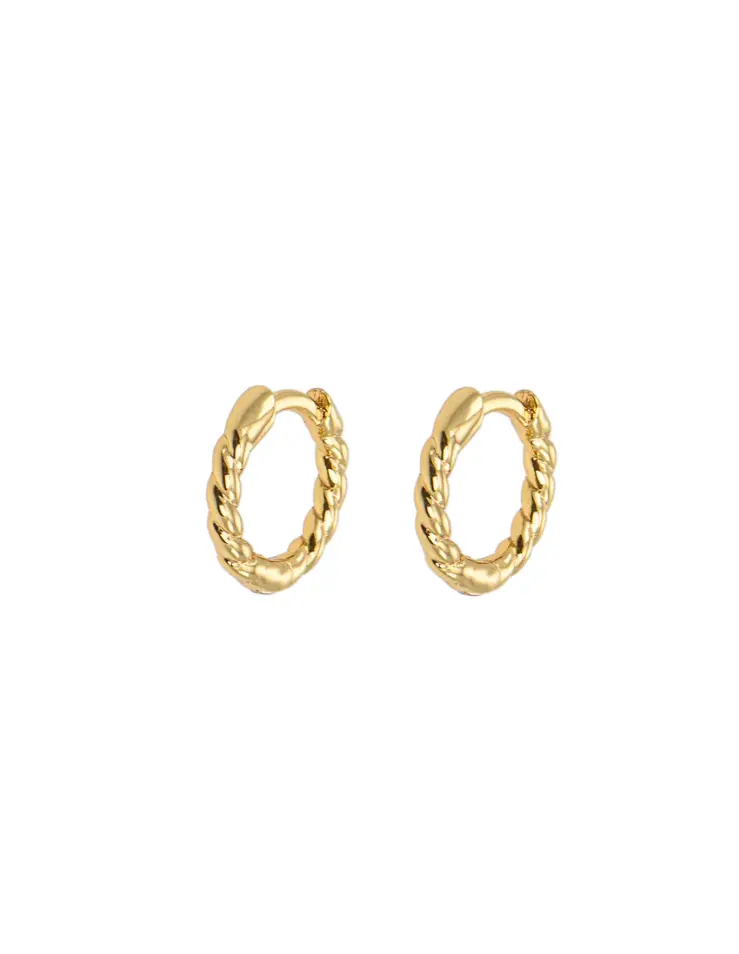 X-Small Twisted Hoops Gold