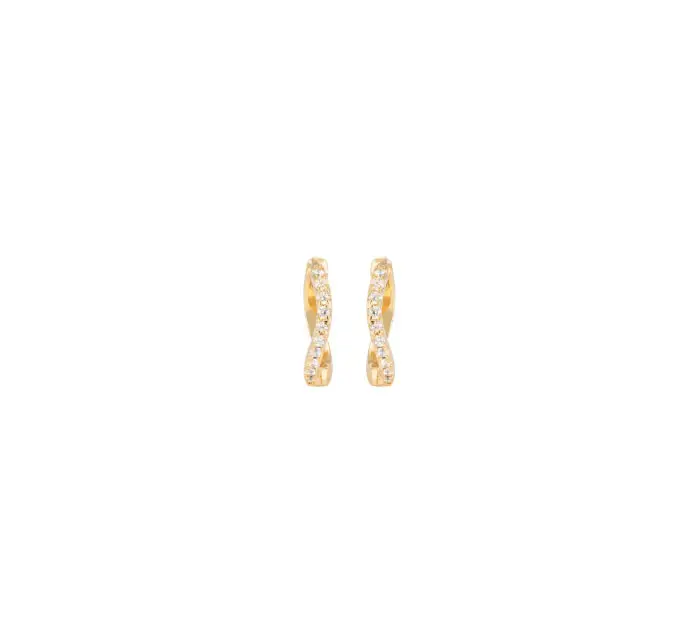 X-Small Wavy Hoops White