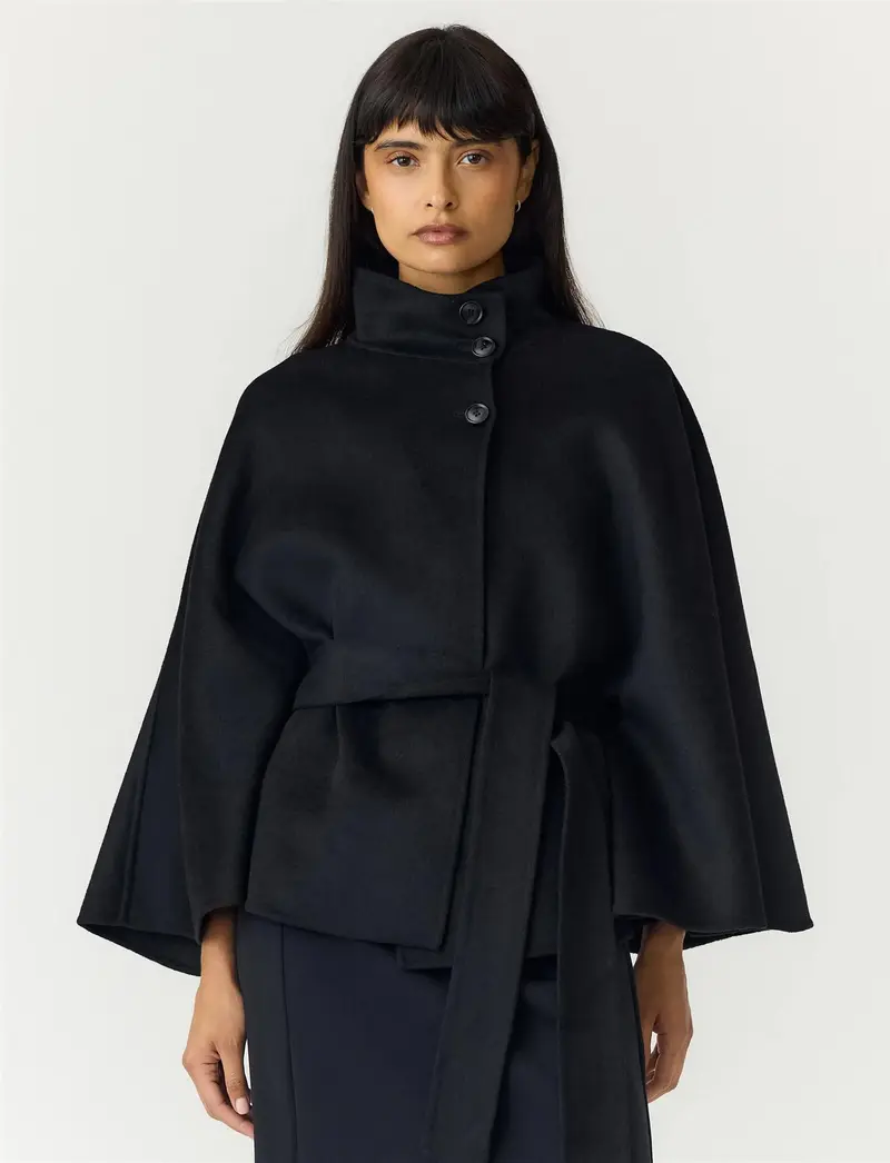 YasAlmio Handmade Wool Blend Jacket - Black