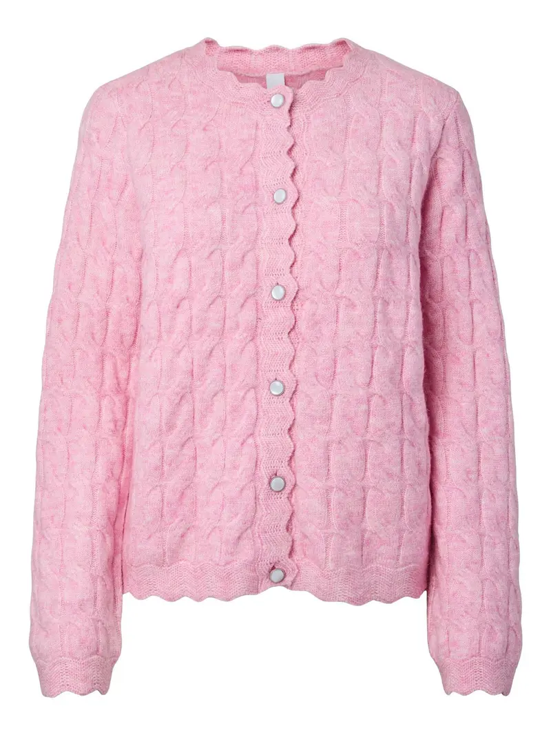 YasBubera Ls Knit Cardigan Moonlite Mauve