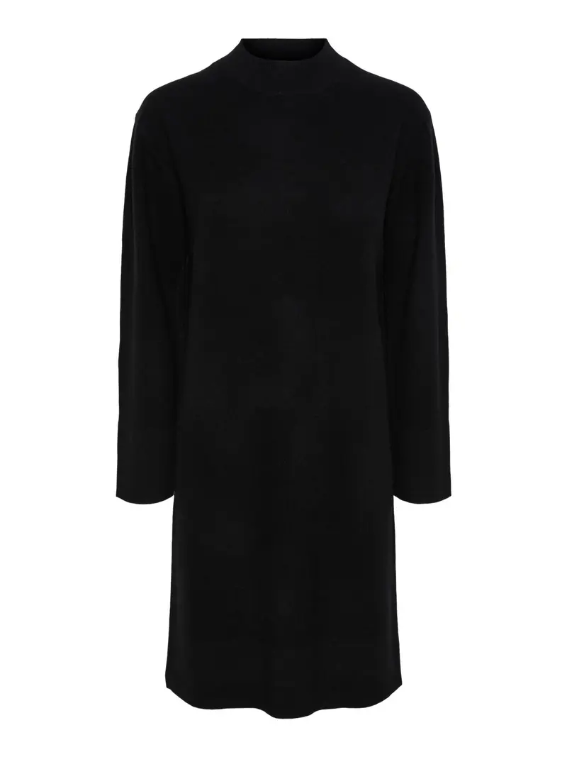 YasEmilie Ls Funnel Knit Dress Black