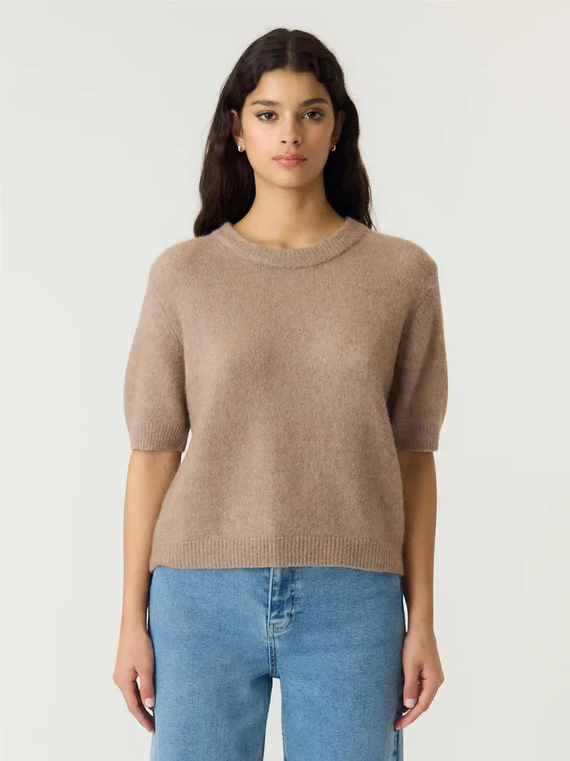 YasJohi Wool Blend Pullover - Taupe Gray