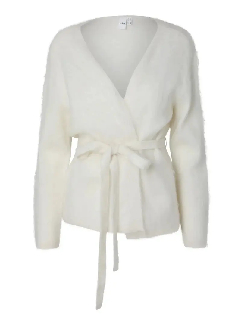YasTilde Belt Knit Cardigan - Star White