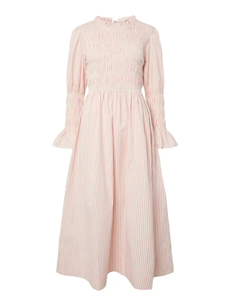 YasWito Ls Long Dress - Birch W/ Stripes