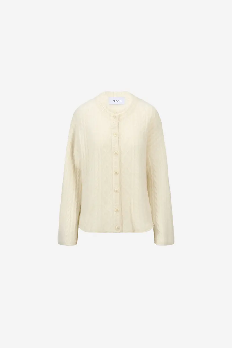 Ylva Brushed Cardigan White