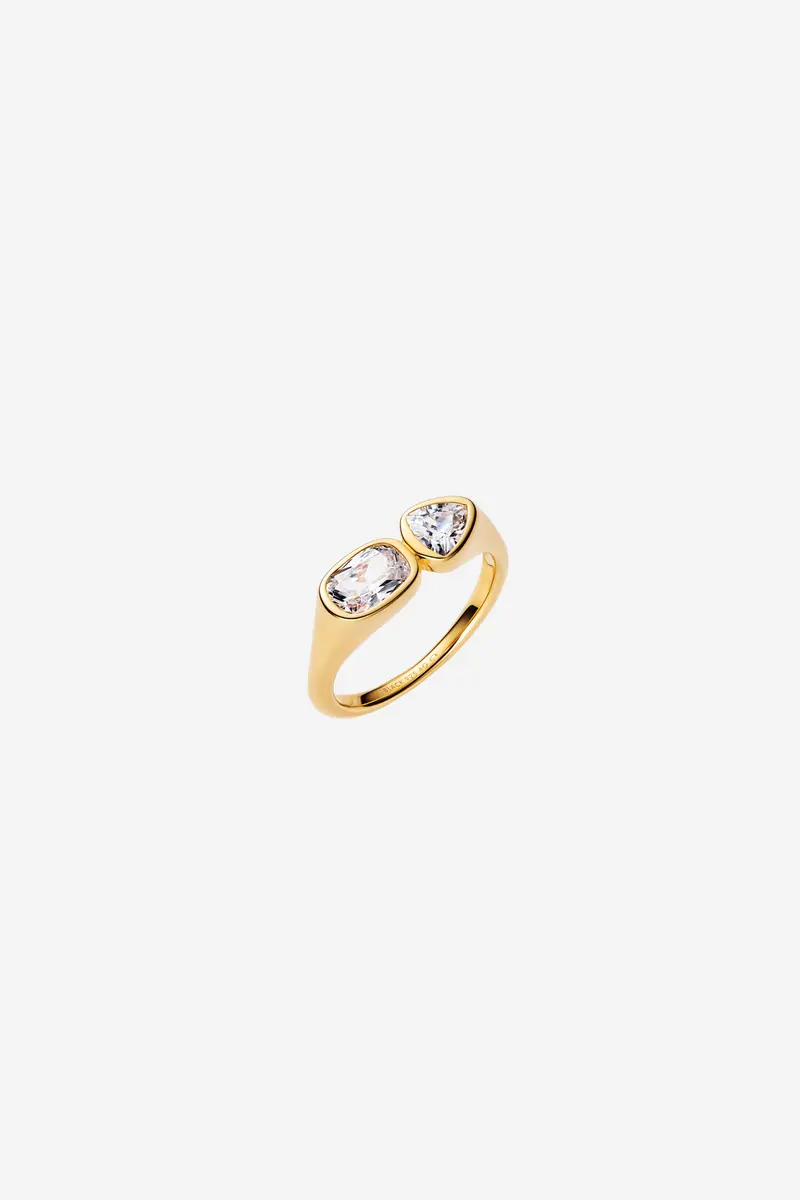 You & Me Signet Ring Gold