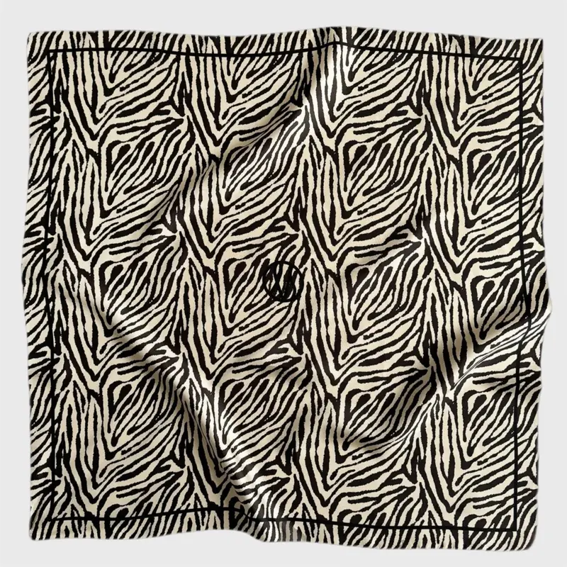 Zebra Scarf Black & Cream 80X80