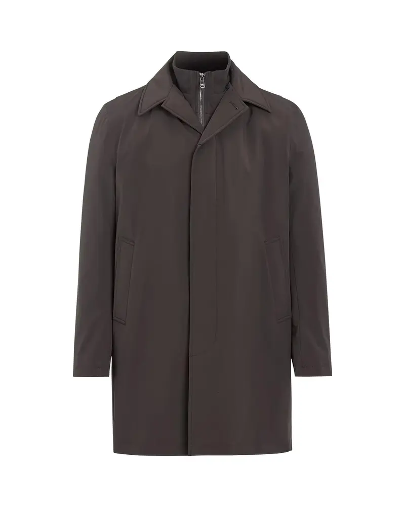 Zipped Padded Car Coat – Terra Brown
